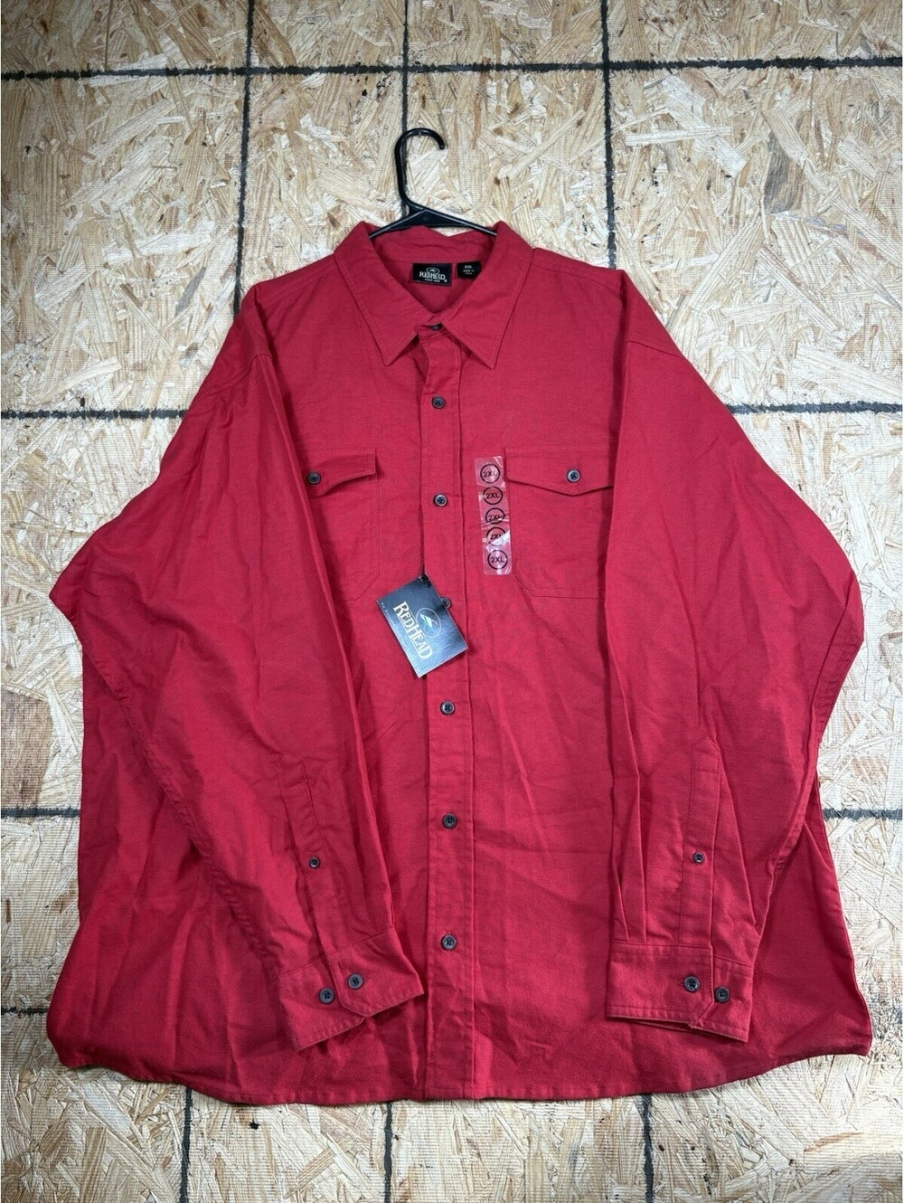 Red Head XXL Mens Flannel Shirt Red Long Sleeve Workwear Button Up - NWT